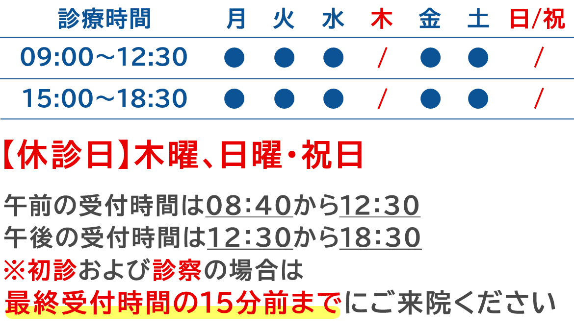 診療日・診療時間